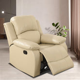 Manual Leather Recliner Chair Beige