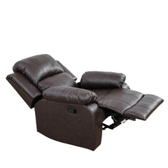 TrumanPick Manual Recliner Chair, Overstuffed reclining Armchair Home Theater Sofa Recliner for Living Room, Brown