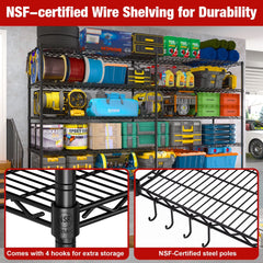72"W Storage Shelves Load 1750LBS Wire Shelving Unit