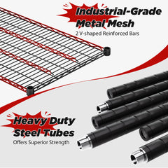 2800LBS Garage Shelving Unit with Wheels 4 Tier Storage Shelves