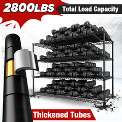 2800LBS Garage Shelving Unit with Wheels 4 Tier Storage Shelves