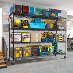 2800LBS Garage Shelving Unit with Wheels 4 Tier Storage Shelves