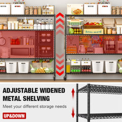 2800LBS Garage Shelving Unit with Wheels 4 Tier Storage Shelves