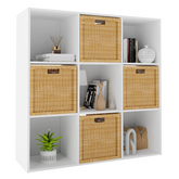 Wood Stackable 9 Cube Storage Organizer, White