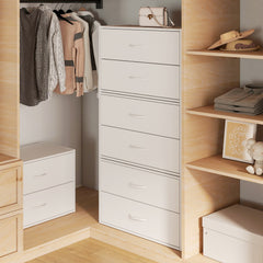 White 2-Drawer Dresser Stackable Storage Cabinet for Closet Storage