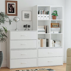 White 2-Drawer Dresser Stackable Storage Cabinet for Closet Storage