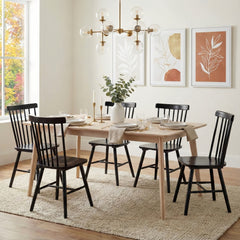 Windsor Dining Chairs Set of 2, Black
