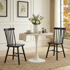 Windsor Dining Chairs Set of 2, Black