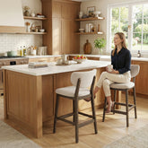 26" Height Bar Stools Set of 2, Beige