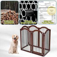 Free Standing Pet Gate with Door 30"H x 96"W