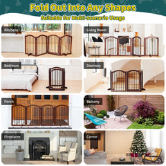 Free Standing Pet Gate with Door 30"H x 96"W