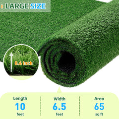 TrumanPick Artificial Grass Turf 6.5 x 10 Ft Waterproof Fake Grass Rug Indoor Outdoor Garden Lawn Mat Fake Grass Rug for Pets, 0.4"H