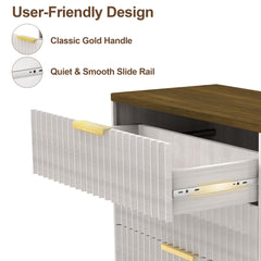 Fluted Dresser for Bedroom with 6 Drawers