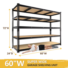 Garage Shelving Unit 60"W x 24"D x 72"H