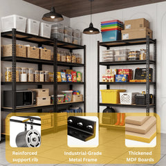 TrumanPick 72"H Garage Shelving Unit Heavy Duty 1500LBS 5 Tier Storage Shelves Adjustable Shelf Rack for Garage Pantry Closet 36"W x 12"D x 72"H