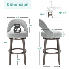 30" Bar Height Swivel Stool Set of 2