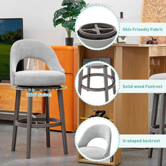 30" Bar Height Swivel Stool Set of 2