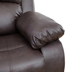 TrumanPick Manual Recliner Chair, Overstuffed reclining Armchair Home Theater Sofa Recliner for Living Room, Brown