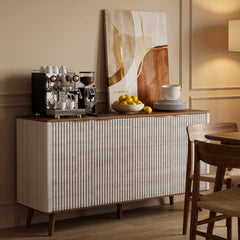 Sideboard Buffet with Fluted Doors for Living Room