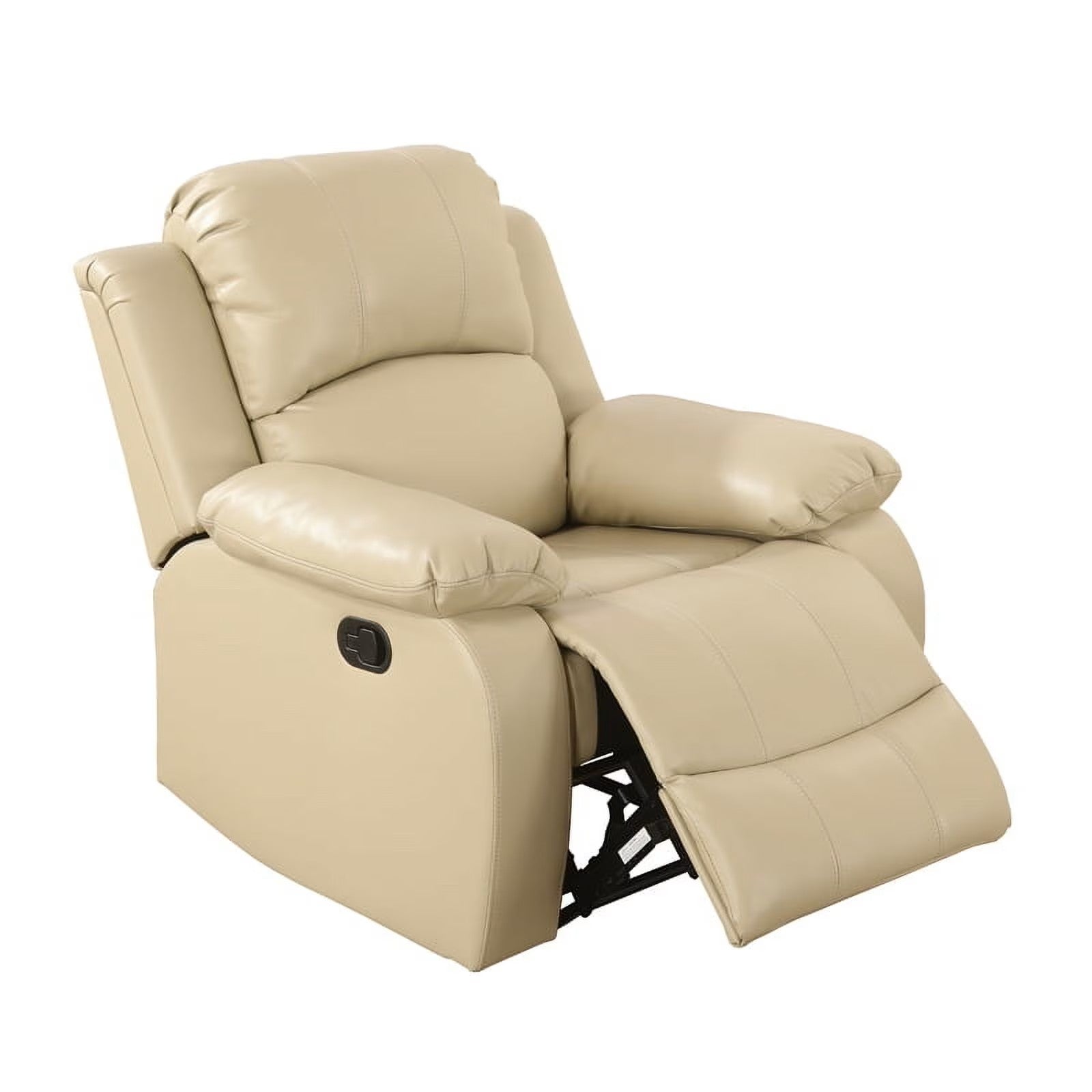 Manual Leather Recliner Chair Beige