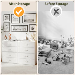 White 2-Drawer Dresser Stackable Storage Cabinet for Closet Storage