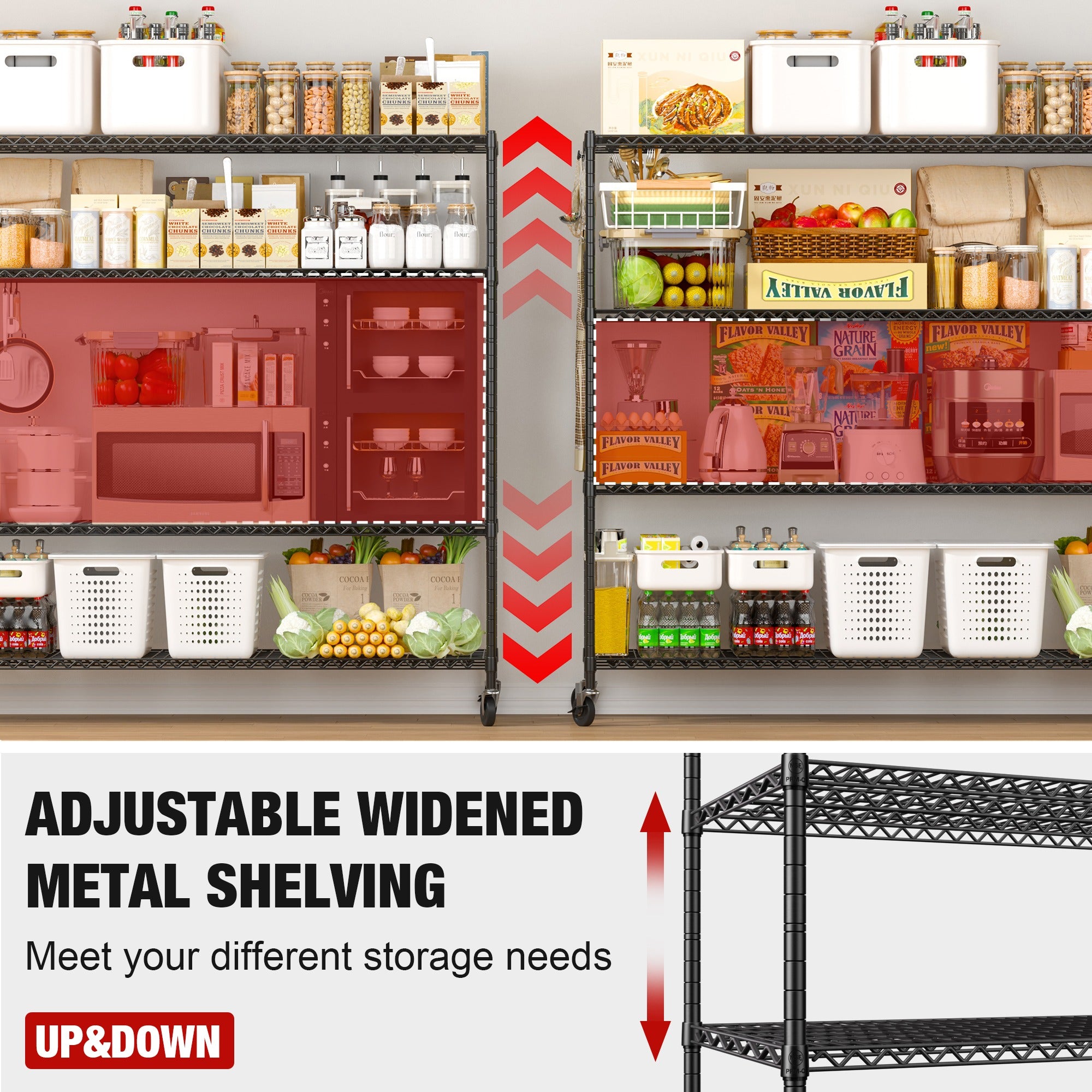 72"W Storage Shelves Load 1750LBS Wire Shelving Unit