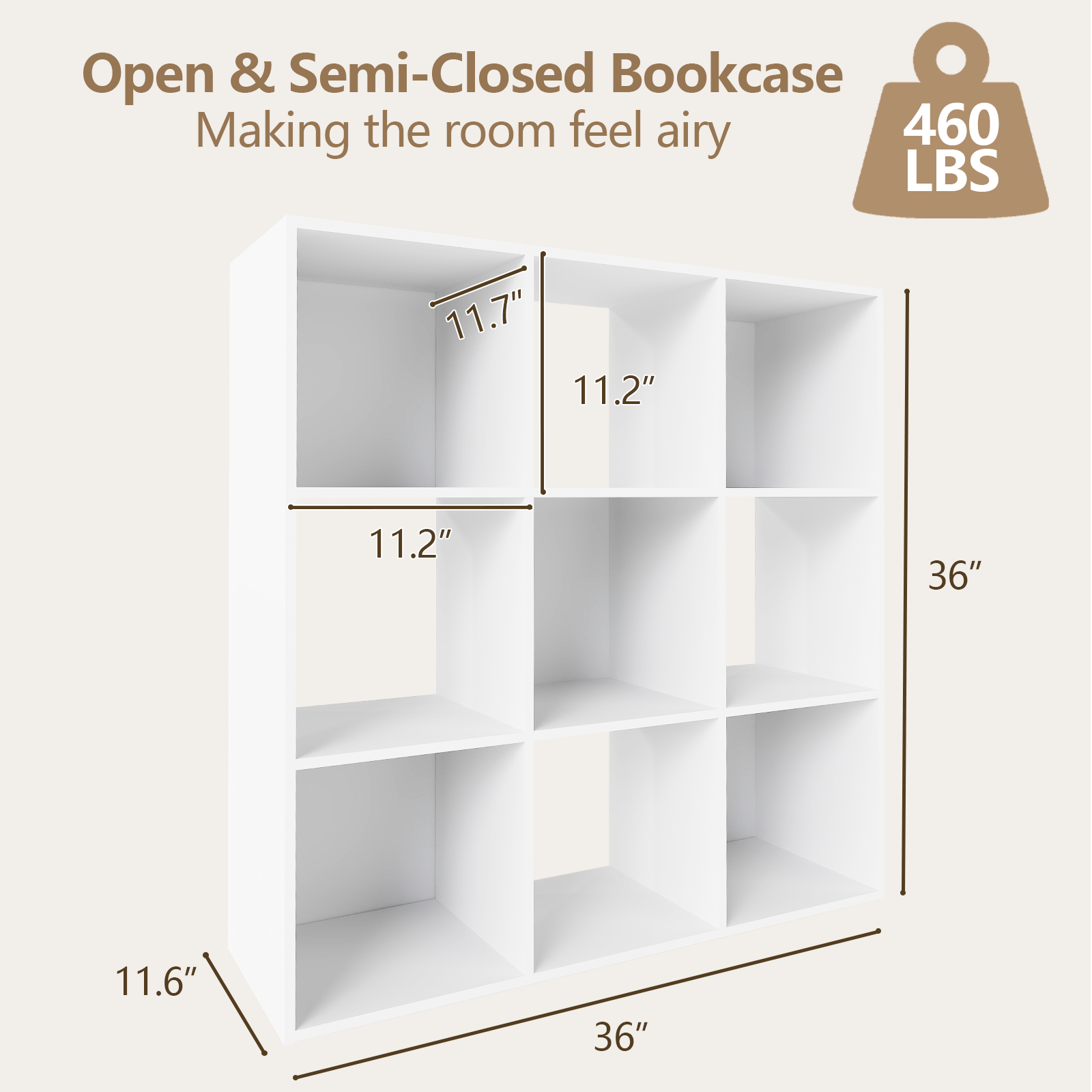 Wood Stackable 9 Cube Storage Organizer, White