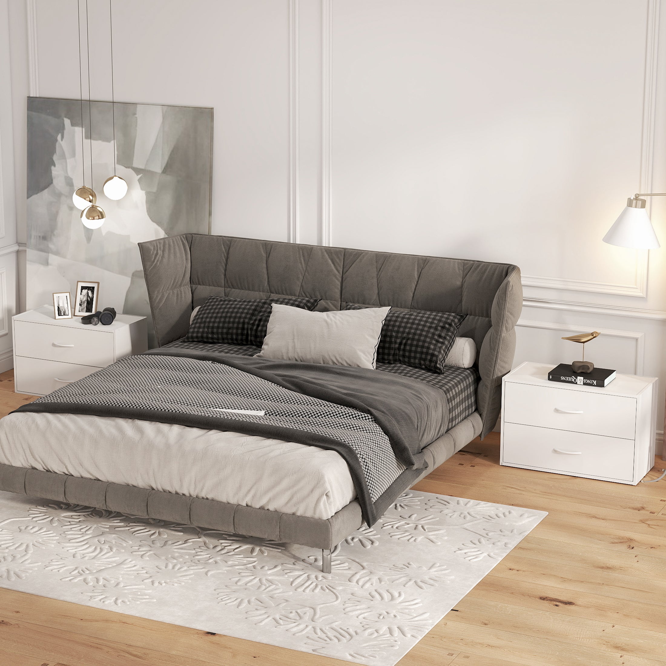 White 2-Drawer Dresser Stackable Storage Cabinet for Closet Storage