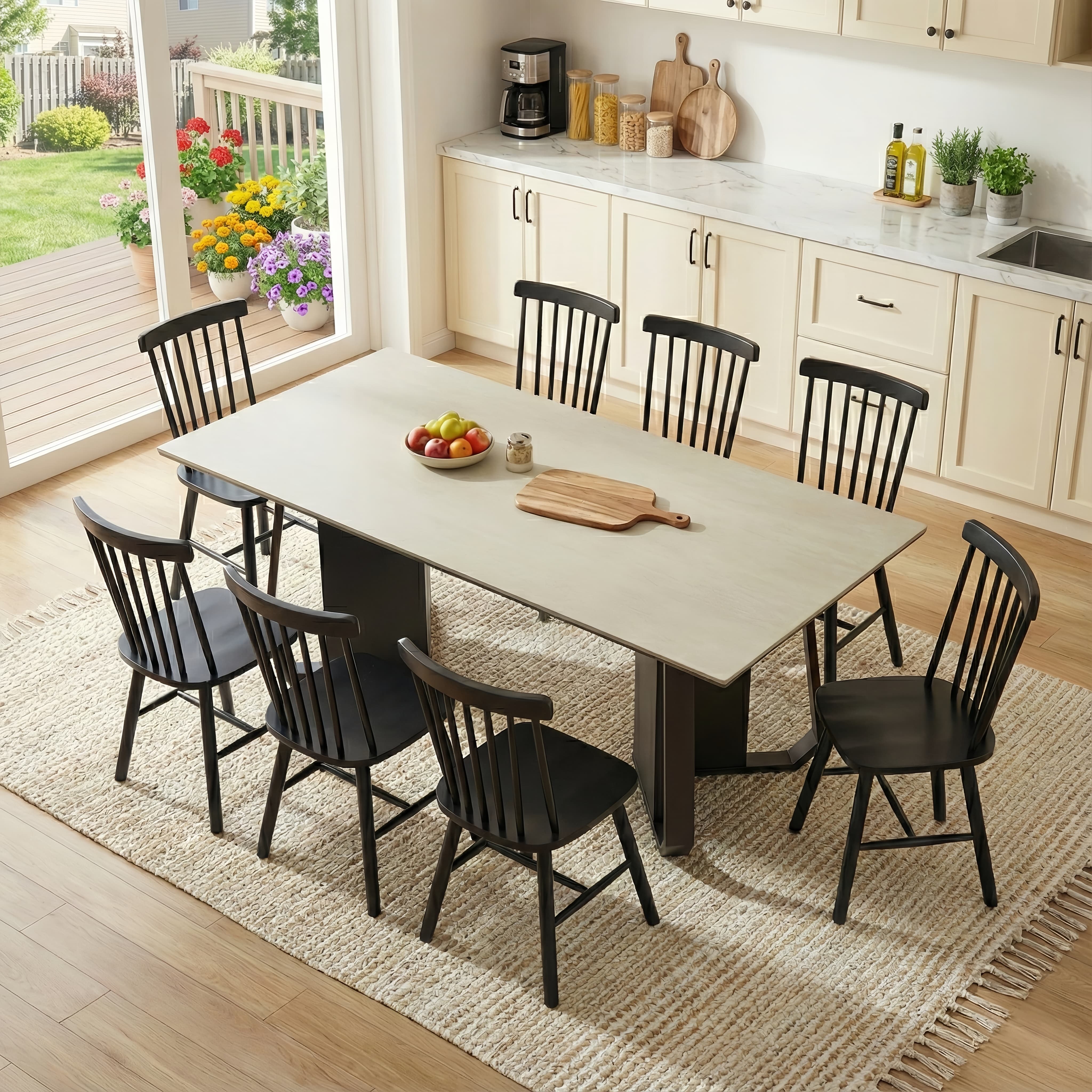Windsor Dining Chairs Set of 2, Black