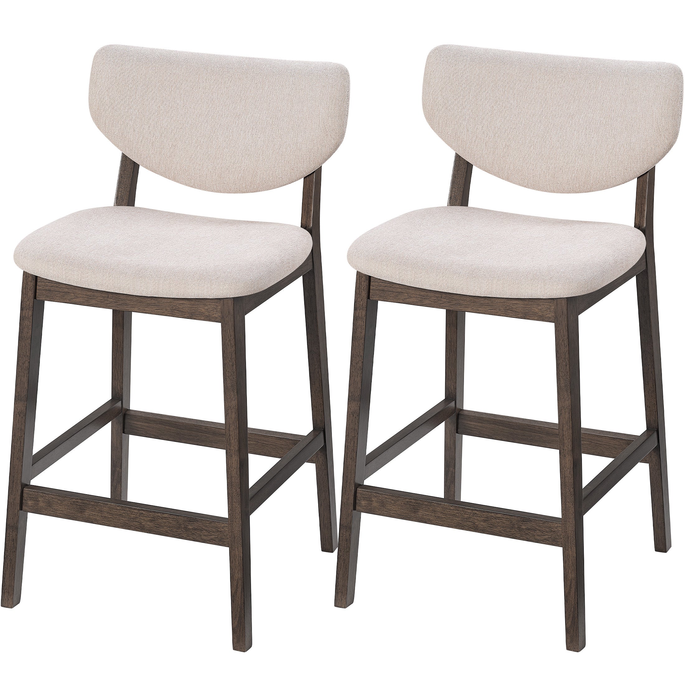 26" Height Bar Stools Set of 2, Beige