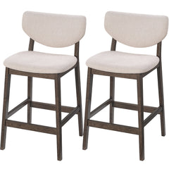 26" Height Bar Stools Set of 2, Beige