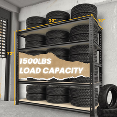 72" H Garage Shelving Heavy Duty 1500 LBS