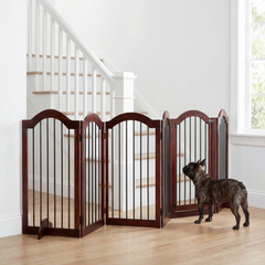 Free Standing Pet Gate with Door 30"H x 96"W