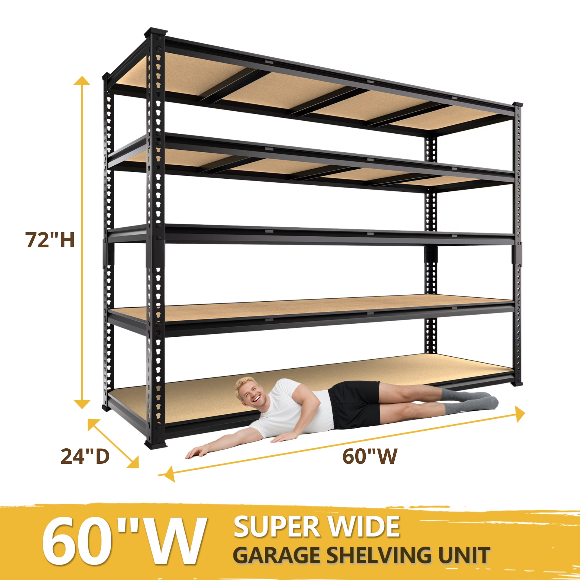 Garage Shelving Unit 60"W x 24"D x 72"H