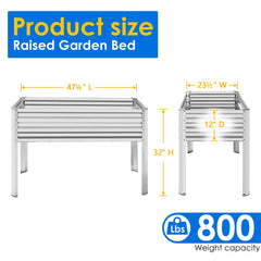 Galvanized Raised Garden Bed with Legs 4x2x3ft