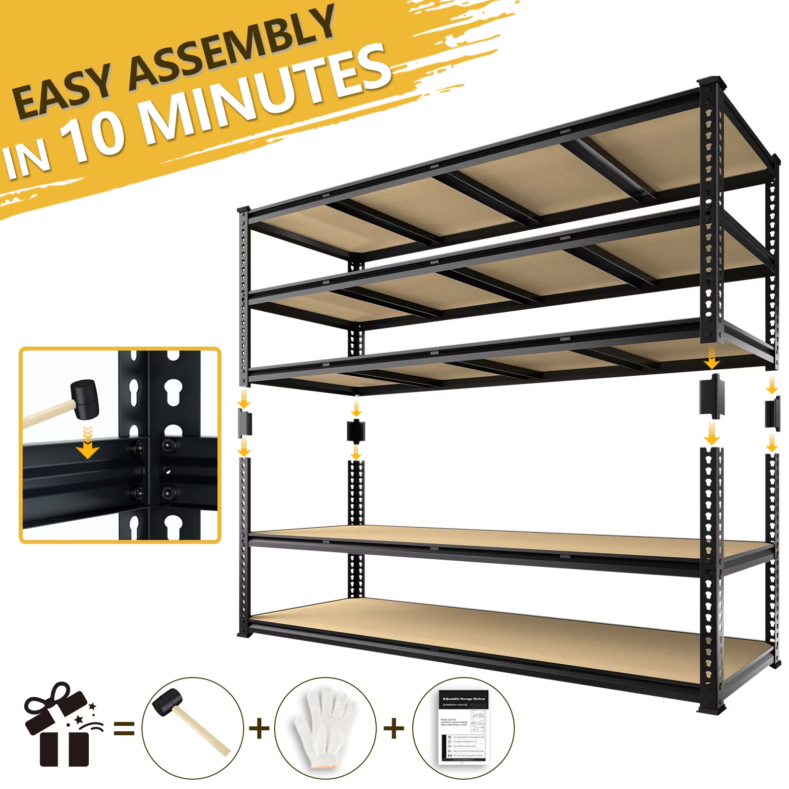Garage Shelving Unit 60"W x 24"D x 72"H