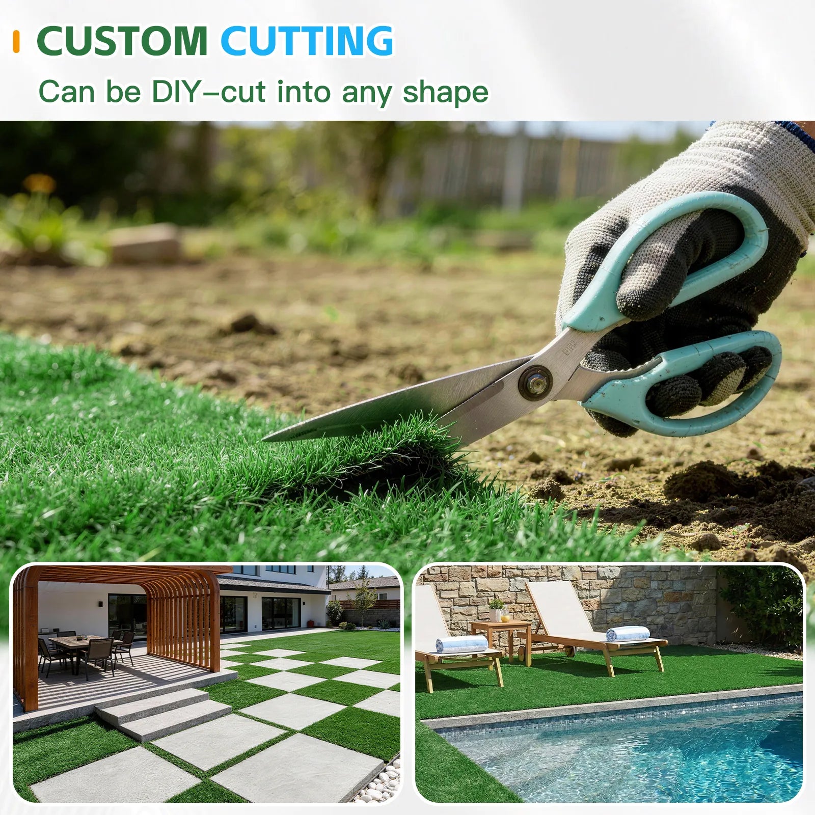 TrumanPick Artificial Grass Turf 6.5 x 10 Ft Waterproof Fake Grass Rug Indoor Outdoor Garden Lawn Mat Fake Grass Rug for Pets, 0.4"H