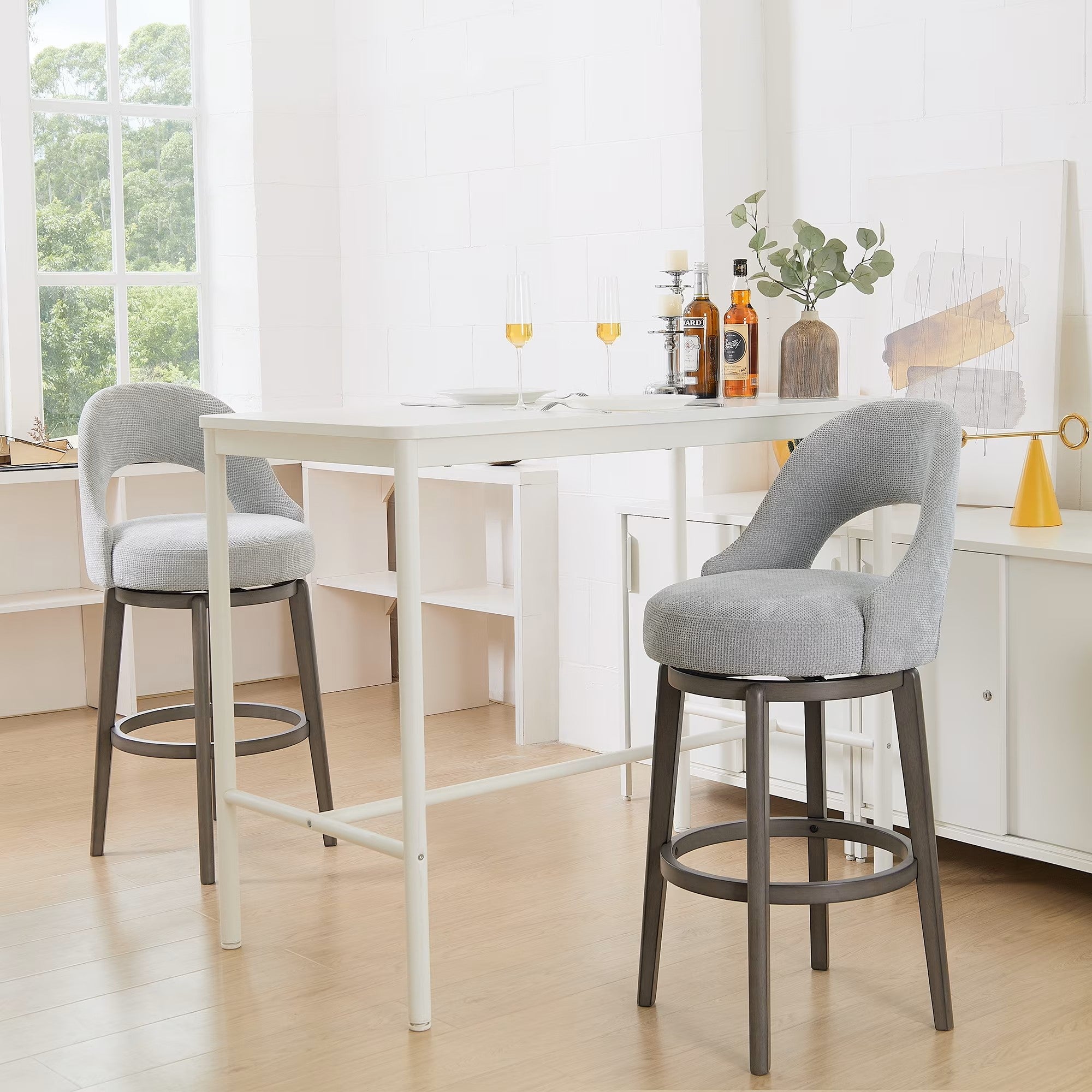 30" Bar Height Swivel Stool Set of 2