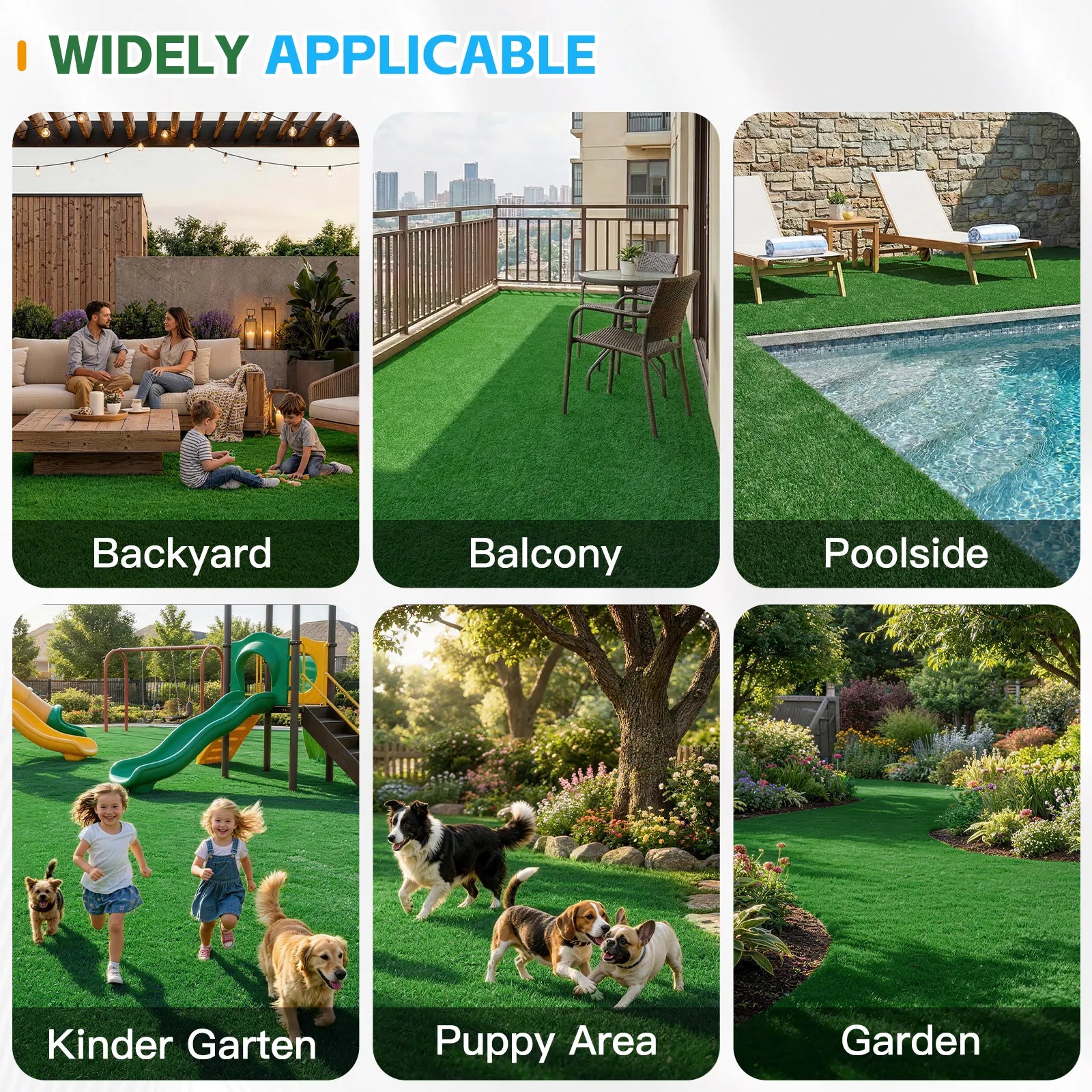 TrumanPick Artificial Grass Turf 6.5 x 10 Ft Waterproof Fake Grass Rug Indoor Outdoor Garden Lawn Mat Fake Grass Rug for Pets, 0.4"H