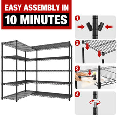72"W Storage Shelves Load 1750LBS Wire Shelving Unit